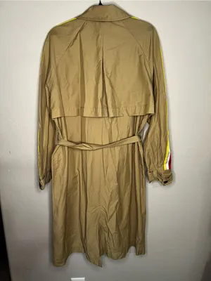 Zara TRF Beige Striped Belted Beige Trench Coat Utility Streetwear Duster Jacket thumbnail 10