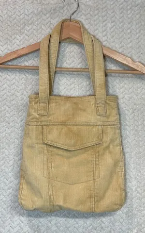 Vintage Y2K Aeropostale Tan‎ Corduroy Small Shoulder Tote Bag thumbnail 1