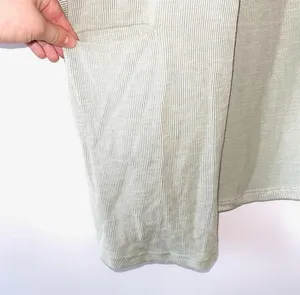 Anthropologie DONNI. Sandwash Ribbed Open Front Cardigan Tan White Stripe NWT thumbnail 5