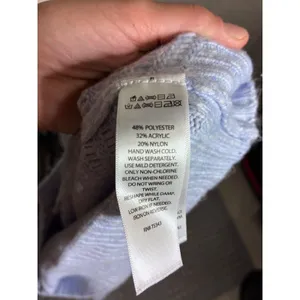 Happily Grey Light Blue Cropped Ribbed Knit V-Neck Cardigan Sweater Womens Small thumbnail 5