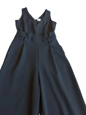 Anthropologie Black Sleeveless Jumpsuit Black Wide Leg Dress Up Down SIze Small thumbnail 6