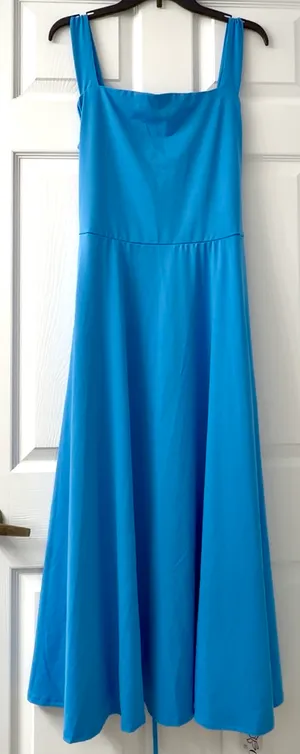 OYS~ Elegant Blue Women's A-Line Dress with Pockets. XL thumbnail 2