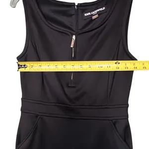 Karl Lagerfeld Paris Dress Womens 4 Sleeveless Sheath Zipper Pockets Career Work thumbnail 3