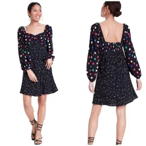 Rixo‎ for Target Black Polka Dot Long Sleeve Dress thumbnail 2