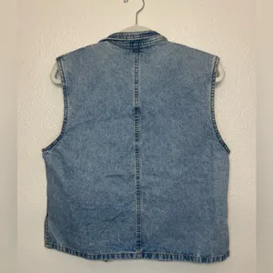 Vintage Denim Y2K Jou Jou‎ Vest Red Plaid Flannel Lining Size S thumbnail 6