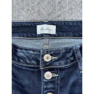 KanCan High Rise‎ Flare Jeans Dark Wash Button Fly Frayed Hem Size 30 thumbnail 4