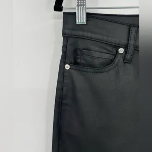 🆕 NWT Banana Republic High Rise Straight Leg Ankle Jeans Wax Coated Black Sz 26 thumbnail 13