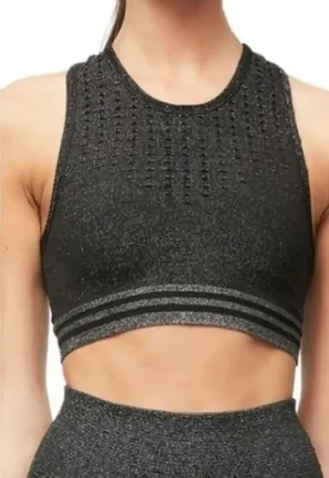 Good American Seamless Lurex Stripe Bra in Black‎ thumbnail 1