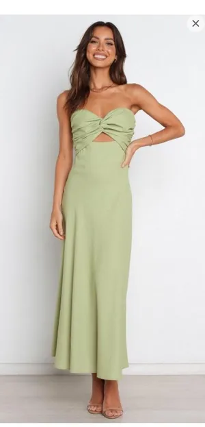 Petal & Pup Green Strapless Dress with Elegant Design thumbnail 2