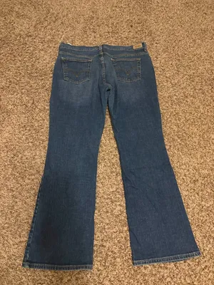 Levi's 515 Bootcut Jeans Size 16 Medium Zip Fly Dark Blue Denim Red Tab Pockets thumbnail 2