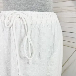 Free People Textured Cotton Side Slit Maxi Skirt White Large Pockets Drawstring‎ thumbnail 5