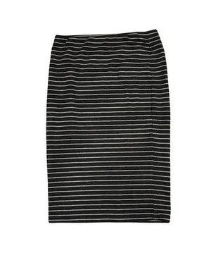 Vintage Mossimo Striped Black & White Women's Midi Skirt | Elastic | Size Medium thumbnail 1
