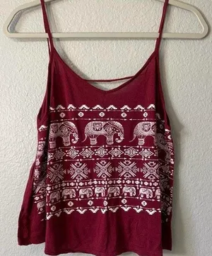 A'Gaci maroon tribal tank top thumbnail 1