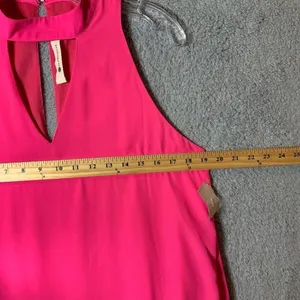 Impeccable Pig Shift Dress Large NWT Hot Pink Barbiecore Lined V-Neck Flowy‎ thumbnail 7