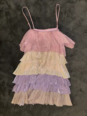 Francesca's Shimmer Ruffle Dress thumbnail 3
