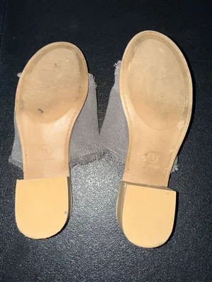 Universal Thread Gray Canvas Slide Sandals with Frayed Edge-6.5 thumbnail 5