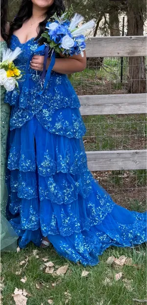 Blue prom dress thumbnail 2