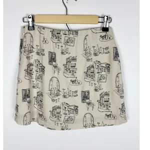 Abercrombie & Fitch Scarlett Linen Blend Mini Skort Size XS Wrap Novelty Print thumbnail 5