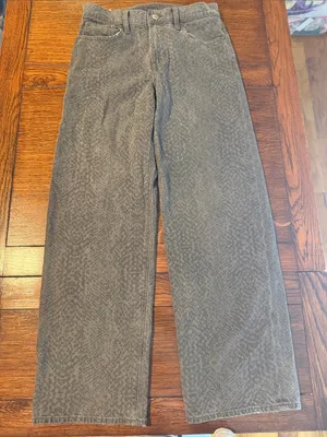 American Eagle Outfitters Gray Patterned Wide-Leg Chinos thumbnail 1