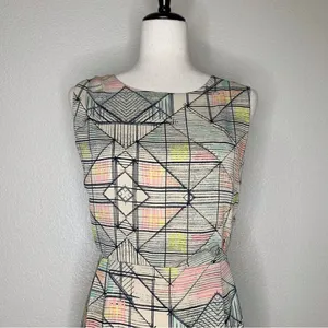 Forever 21 Geometric Print Sheath Dress, Sz Large thumbnail 4