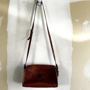 Vintage Dooney & Bourke Crossbody Satchel Bag Adjustable Zip Closure Brown thumbnail 2