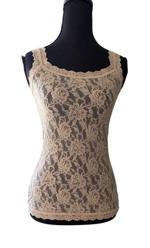 Hanky Panky Lace Cami Tank Top Blush Taupe Floral Lace thumbnail 1