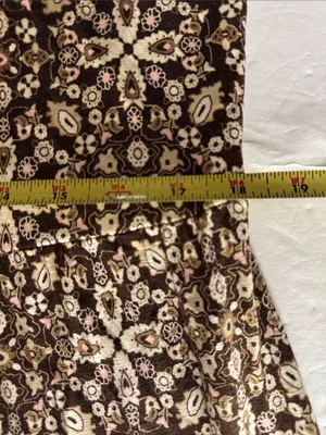 J. Jill Brown Cream Floral-Print Maxi Dress cross back casual boho layering L thumbnail 14