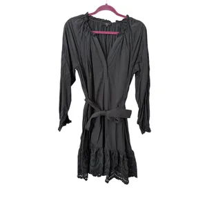 RAILS Saylor Eyelet Belted Mini Dress Black Medium thumbnail 2