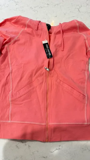 coco couture coral zip hoodie thumbnail 3