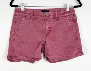 American‎ Eagle Maroon Shorts Sz 2 thumbnail 1