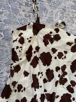 Cow Print Mini Dress Brown Size L thumbnail 3