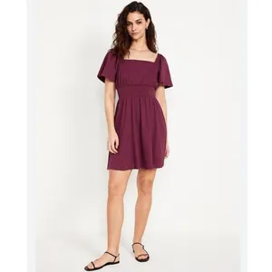 Old Navy Dark Maeve Plum Waist Defined Flutter Sleeve Mini Dress‎ XXL thumbnail 8