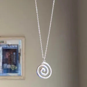 Handmade fully stainless steel spiral swirl uzumaki funky boho grunge style necklace🌀 thumbnail 2