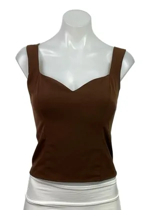 Abercrombie & Fitch Brown Sleeveless Sweetheart Smocked Cami Tank Top Size S thumbnail 1
