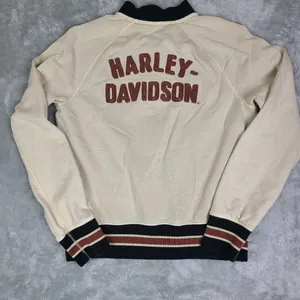 Harley-Davidson Womens Medium‎ Embroidered Vintage Activewear Jacket Tan thumbnail 2