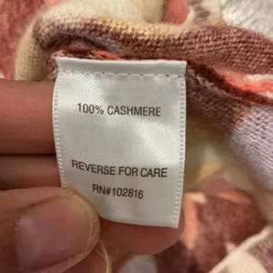 Garnet Hill 100% Cashmere Floral V‎ Neck Sweater Top XS Autumn Colors minimalist thumbnail 4