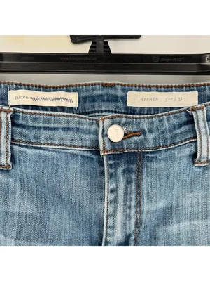 Pilcro Hyphen Cuffed Distressed Cropped Blue Jeans Size 31 Boho Festival Chic thumbnail 7
