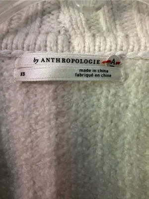 Anthropologie Cream Shawl-Collar Button-Front Women's Sweater thumbnail 4