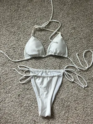SheIn Silky white bikini set thumbnail 1