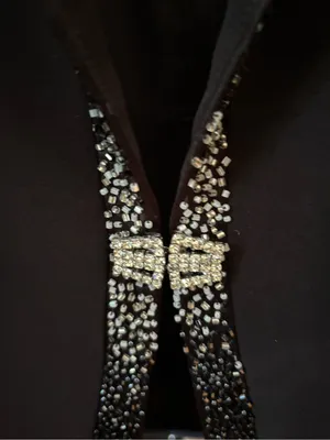 Classic Black Sleeveless Wedding Gown with Sparkle Trim thumbnail 13