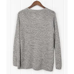 Calvin Klein Jeans Sweater Womens L Gray Marled V Neck Long Sleeve Pullover thumbnail 2