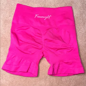 FRESOUGHT Workout GymButr Scrunch Tummy Control High Waisted Shorts Pink thumbnail 6