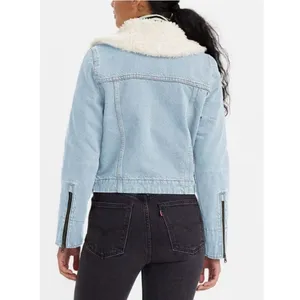 Levi’s Women's Retro Sherpa Denim Trucker Jacket Light Wash Size S thumbnail 2