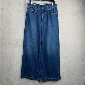 Gap High Rise Stride Wide-Leg Jeans Medium Wash 29 8R thumbnail 4