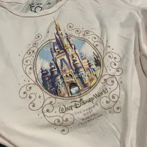 Walt Disney World Shirt Womens XLarge Pink 50th Anniversary Cinderella's Castle thumbnail 3
