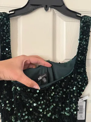 BNWT Jump Apparel Dark Green Sequin Mini Dress - Hunter Green thumbnail 5