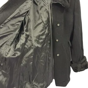 Wool Vintage Fairweather pea coat faux fur trim Says 14 Fits Like Womens Medium thumbnail 7