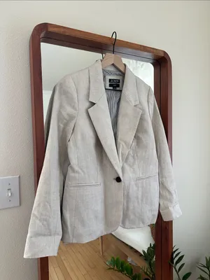 J. Crew Parke Linen Blend Blazer Tan Beige Womens 4 thumbnail 3