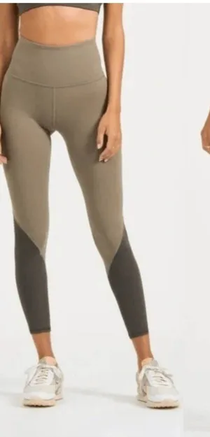 Vuori High Rise Colorblock Studio Leggings Light Oregano Green medium thumbnail 1
