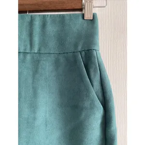Azalea Wang Faux Suede Mini Skirt Womens‎ Size S Teal Green High Waist Pockets thumbnail 2